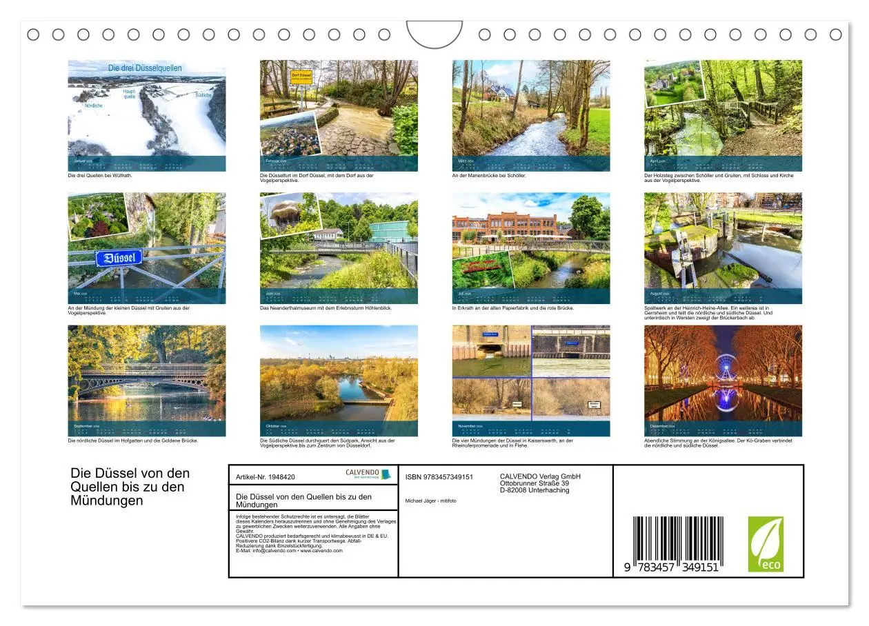 Bild: 9783457349151 | Die Düssel von den Quellen bis zu den Mündungen (Wandkalender 2026...