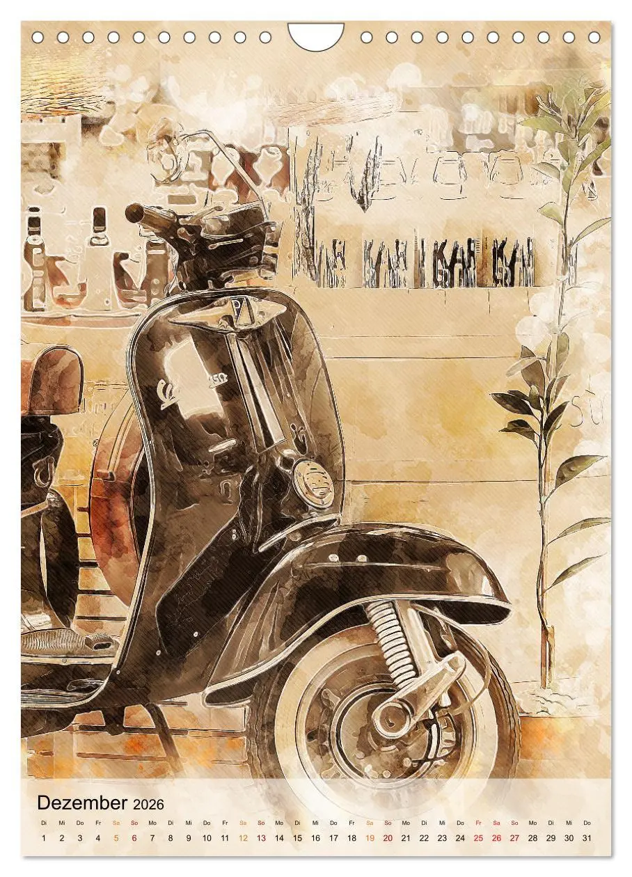 Bild: 9783516369151 | Motorroller - Vespa Galerie (Wandkalender 2026 DIN A4 hoch),...