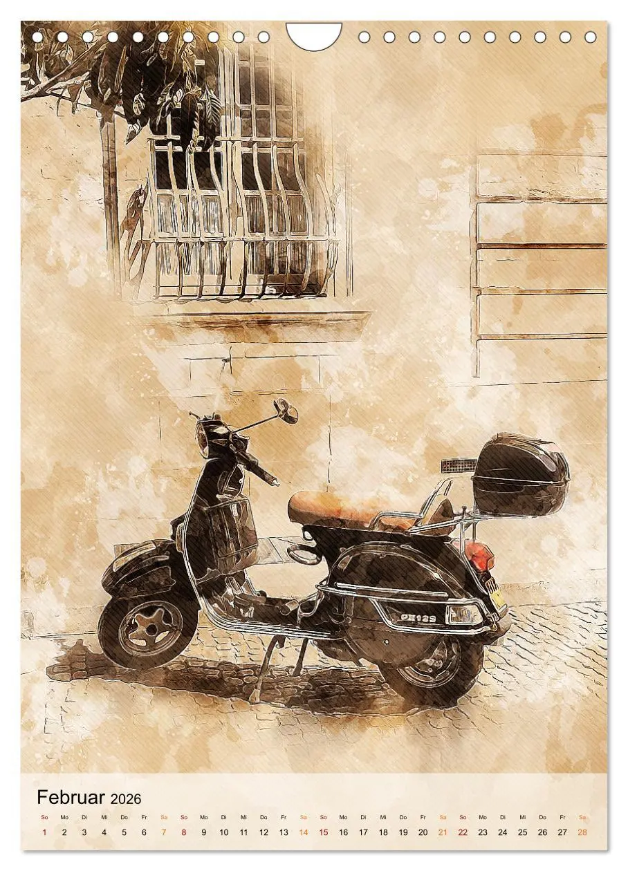 Bild: 9783516369151 | Motorroller - Vespa Galerie (Wandkalender 2026 DIN A4 hoch),...