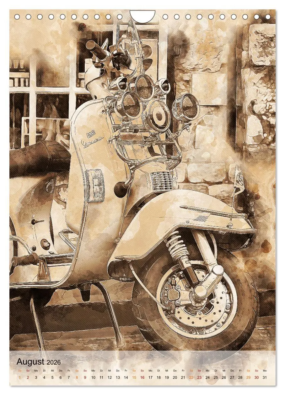 Bild: 9783516369151 | Motorroller - Vespa Galerie (Wandkalender 2026 DIN A4 hoch),...