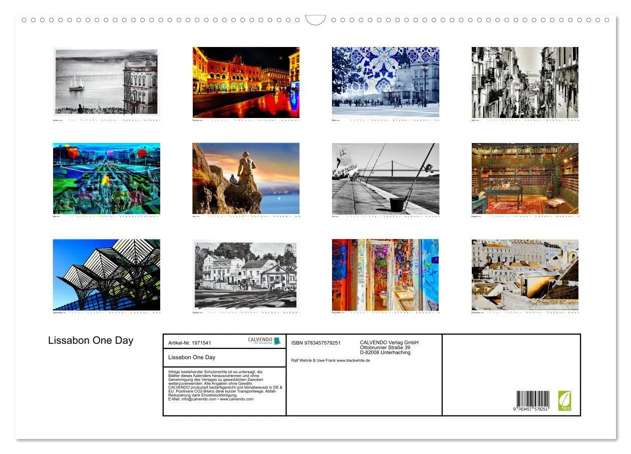 Bild: 9783457579251 | Lissabon One Day (Wandkalender 2026 DIN A2 quer), CALVENDO...