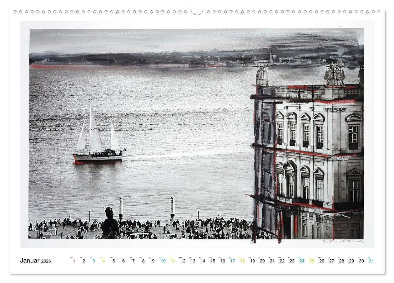 Bild: 9783457579251 | Lissabon One Day (Wandkalender 2026 DIN A2 quer), CALVENDO...