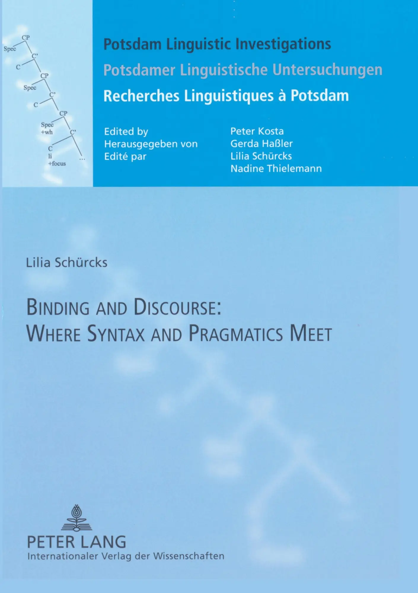 Binding and Discourse: Where Syntax and Pragmatics Meet (Potsdam Linguistic Investigations /Potsdamer Linguistische Untersuchungen /Recherches Linguistiques à Potsdam)