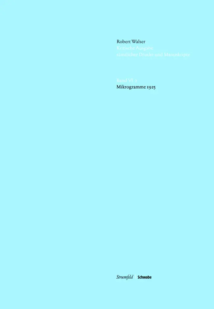 Cover: 9783796539251 | Mikrogramme 1925 (I) | Robert Walser | Buch | 405 S. | Deutsch | 2019