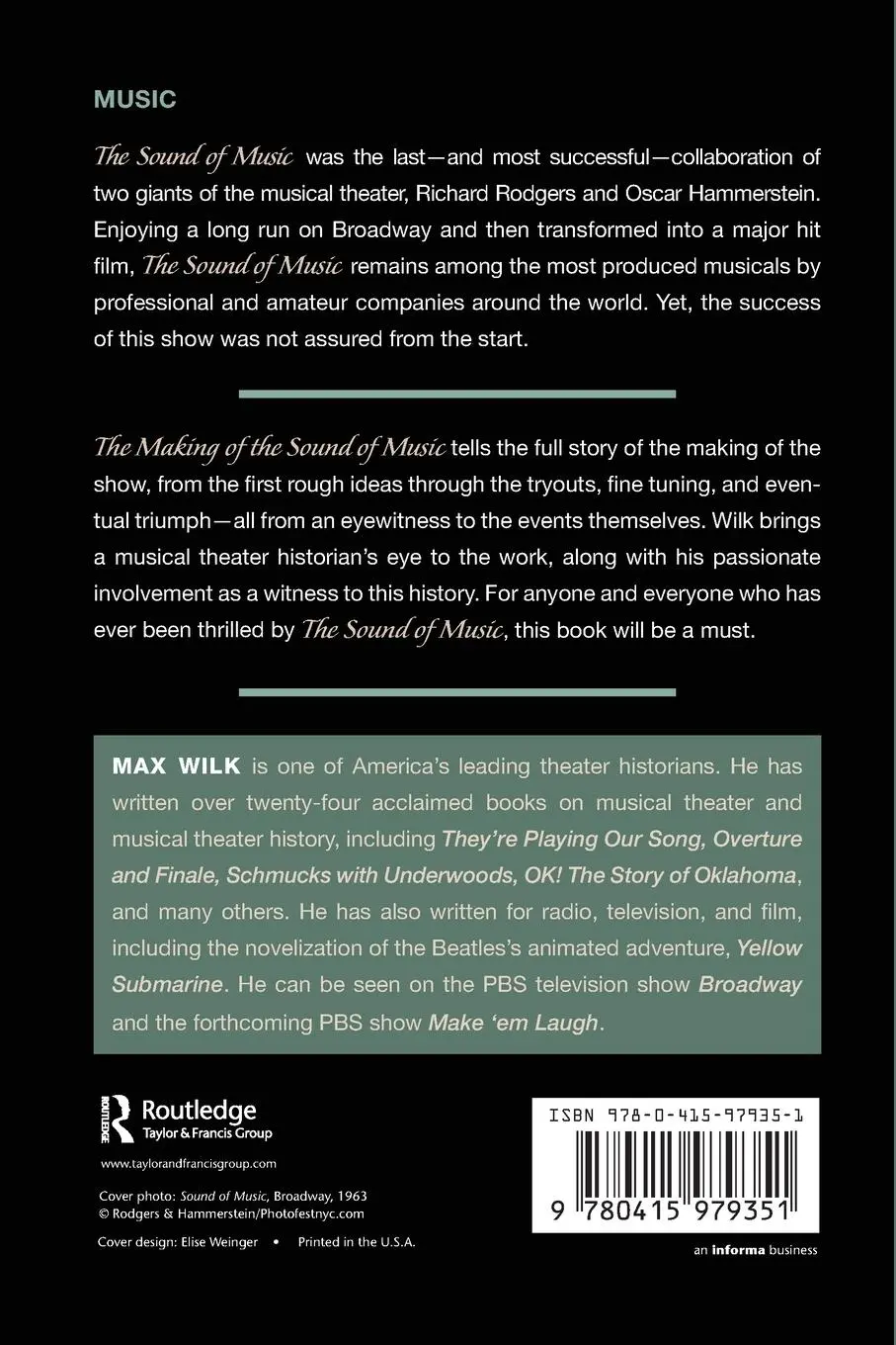 Rückseite: 9780415979351 | The Making of the Sound of Music | Max Wilk | Taschenbuch | Englisch