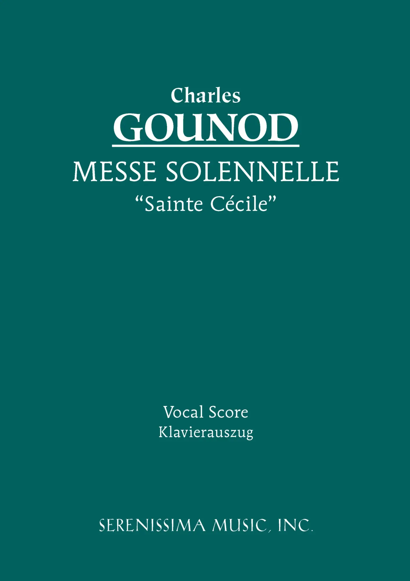 Cover: 9781932419351 | Messe Solennelle 'Ste. Cécile' | Vocal score | Taschenbuch | Latein