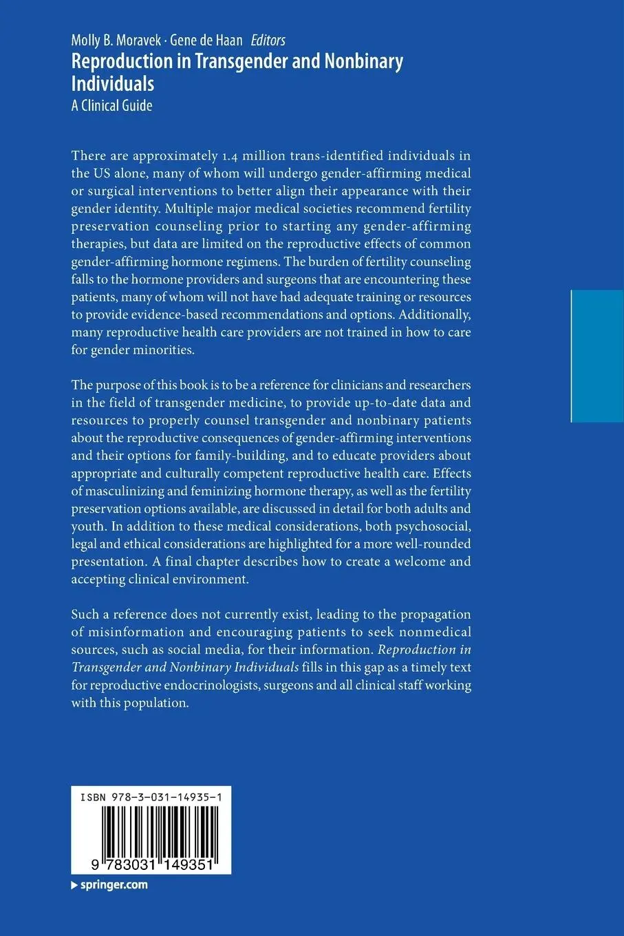 Rückseite: 9783031149351 | Reproduction in Transgender and Nonbinary Individuals | Taschenbuch
