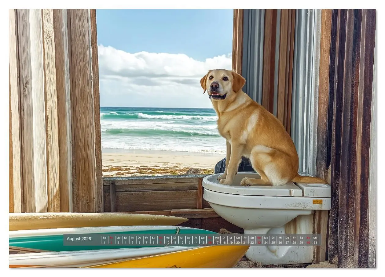 Bild: 9783457329351 | Sitz, Platz, Spül - Hunde auf dem Thron (Wandkalender 2026 DIN A2...