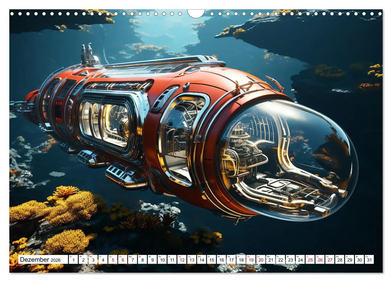 Bild: 9783457499351 | Futuristische U-Boote (Wandkalender 2026 DIN A3 quer), CALVENDO...