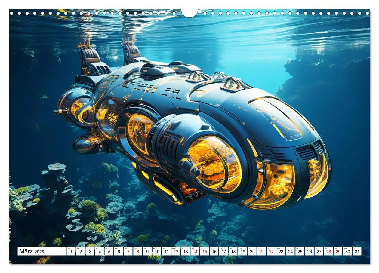 Bild: 9783457499351 | Futuristische U-Boote (Wandkalender 2026 DIN A3 quer), CALVENDO...