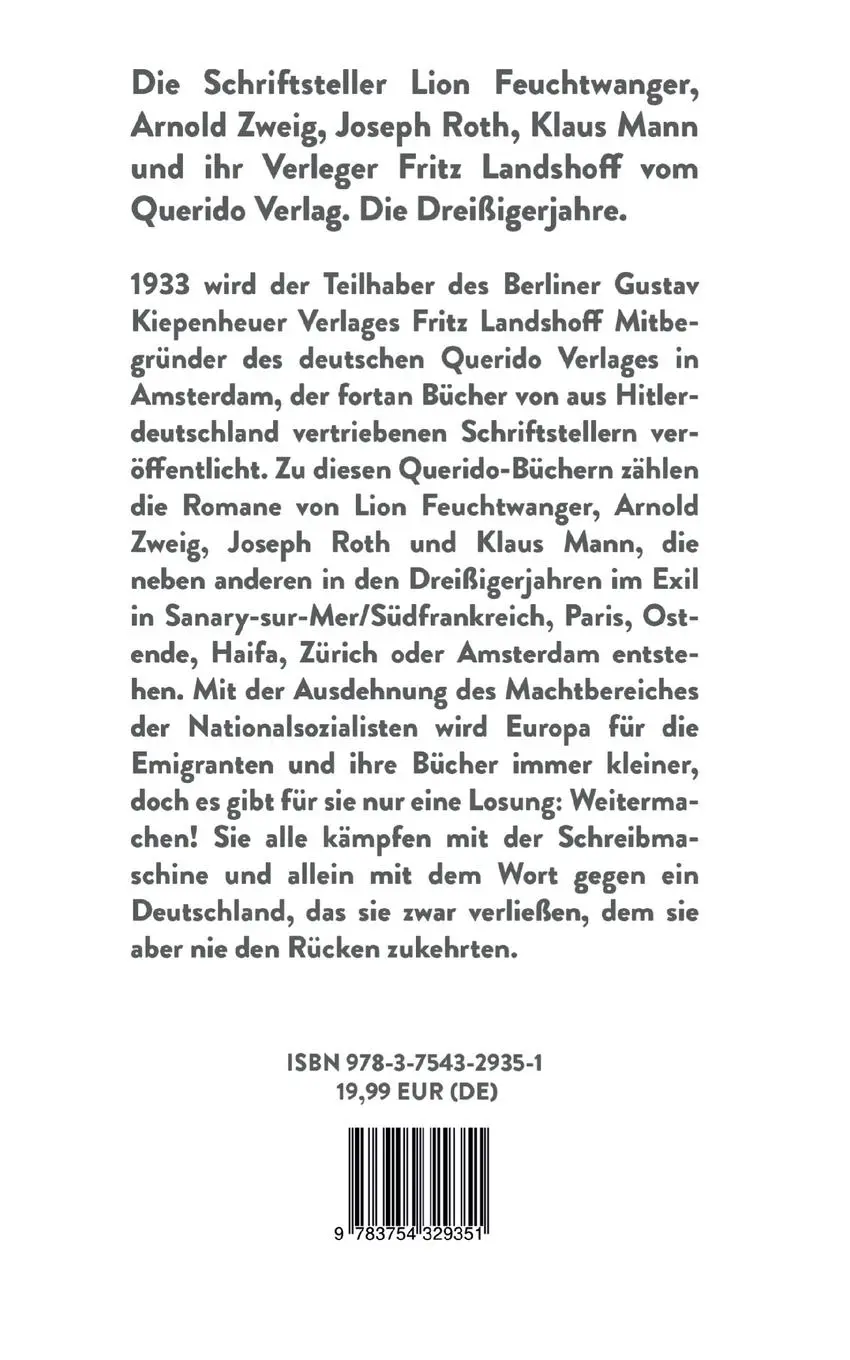Rückseite: 9783754329351 | Bücher schreiben und verlegen im Exil 1933-1939 | Maik Grote | Buch