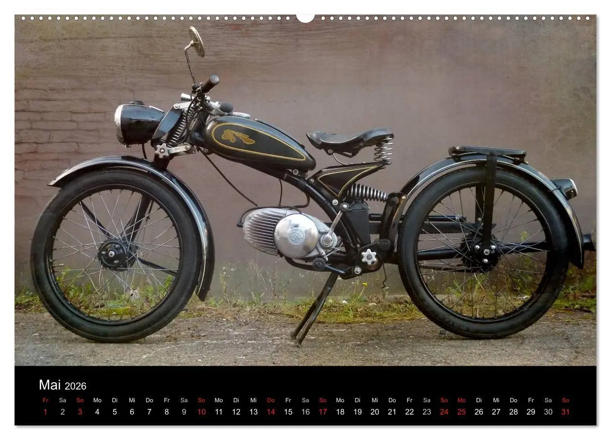 Bild: 9783516199451 | Motorrad Oldtimer (Wandkalender 2026 DIN A2 quer), CALVENDO...