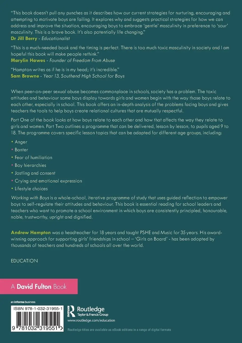 Rückseite: 9781032319551 | Working with Boys | Creating Cultures of Mutual Respect in Schools