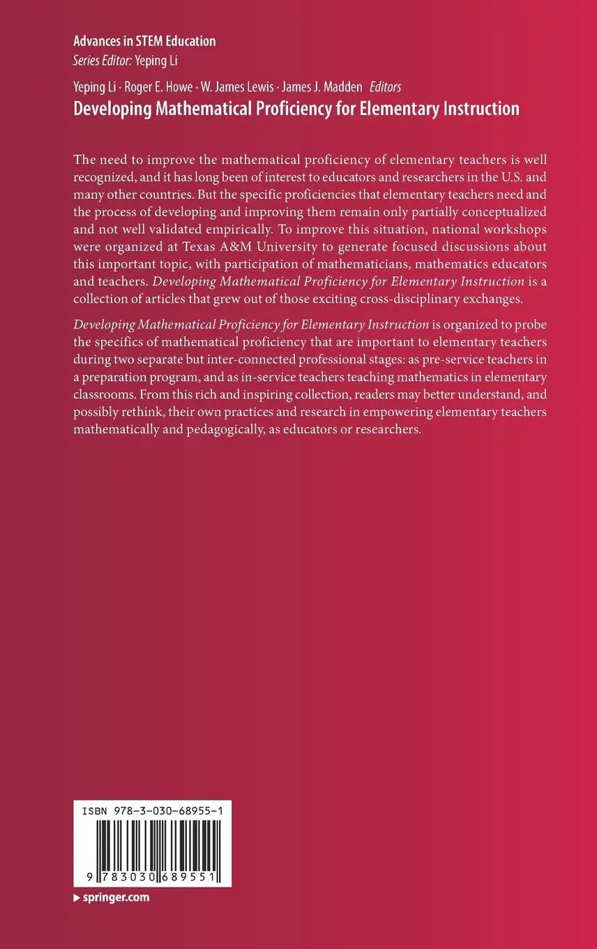 Rückseite: 9783030689551 | Developing Mathematical Proficiency for Elementary Instruction | Buch
