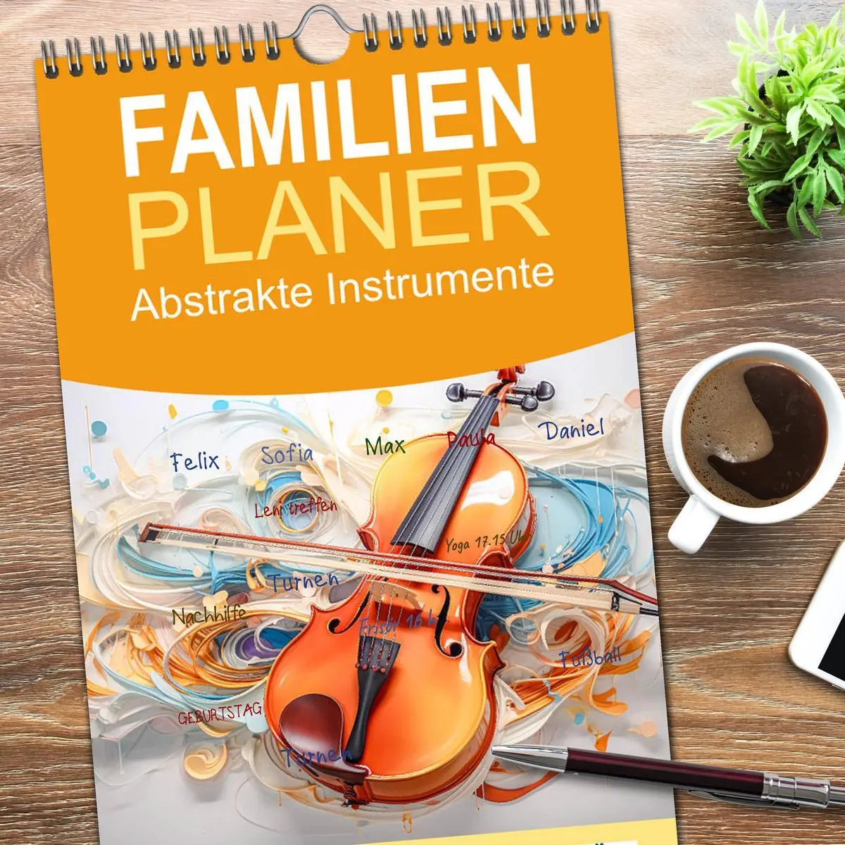 Bild: 9783516499551 | Familienplaner 2026 - Abstrakte Instrumente mit 5 Spalten...