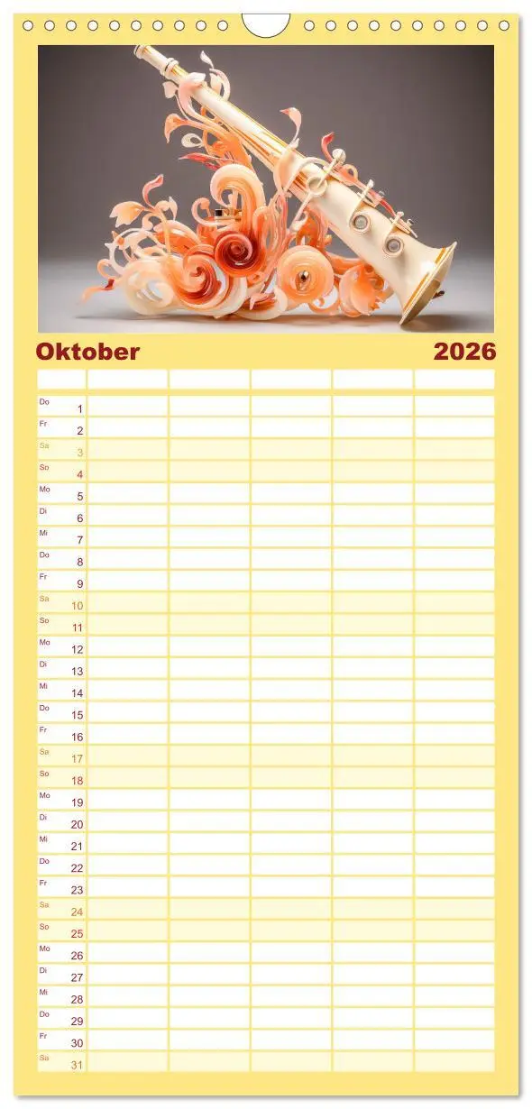 Bild: 9783516499551 | Familienplaner 2026 - Abstrakte Instrumente mit 5 Spalten...