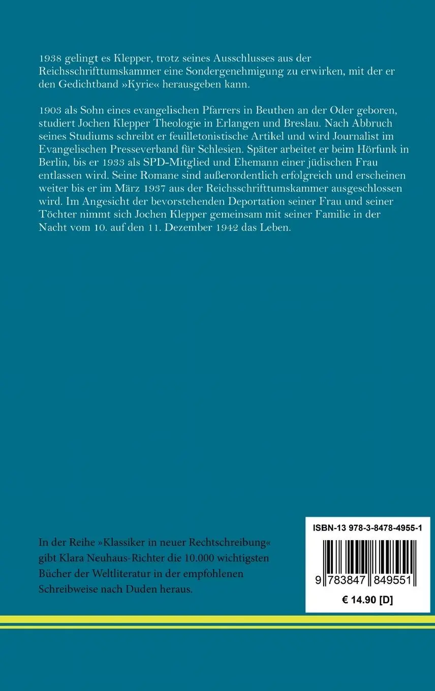Rückseite: 9783847849551 | Kyrie | Jochen Klepper | Buch | 56 S. | Deutsch | 2021