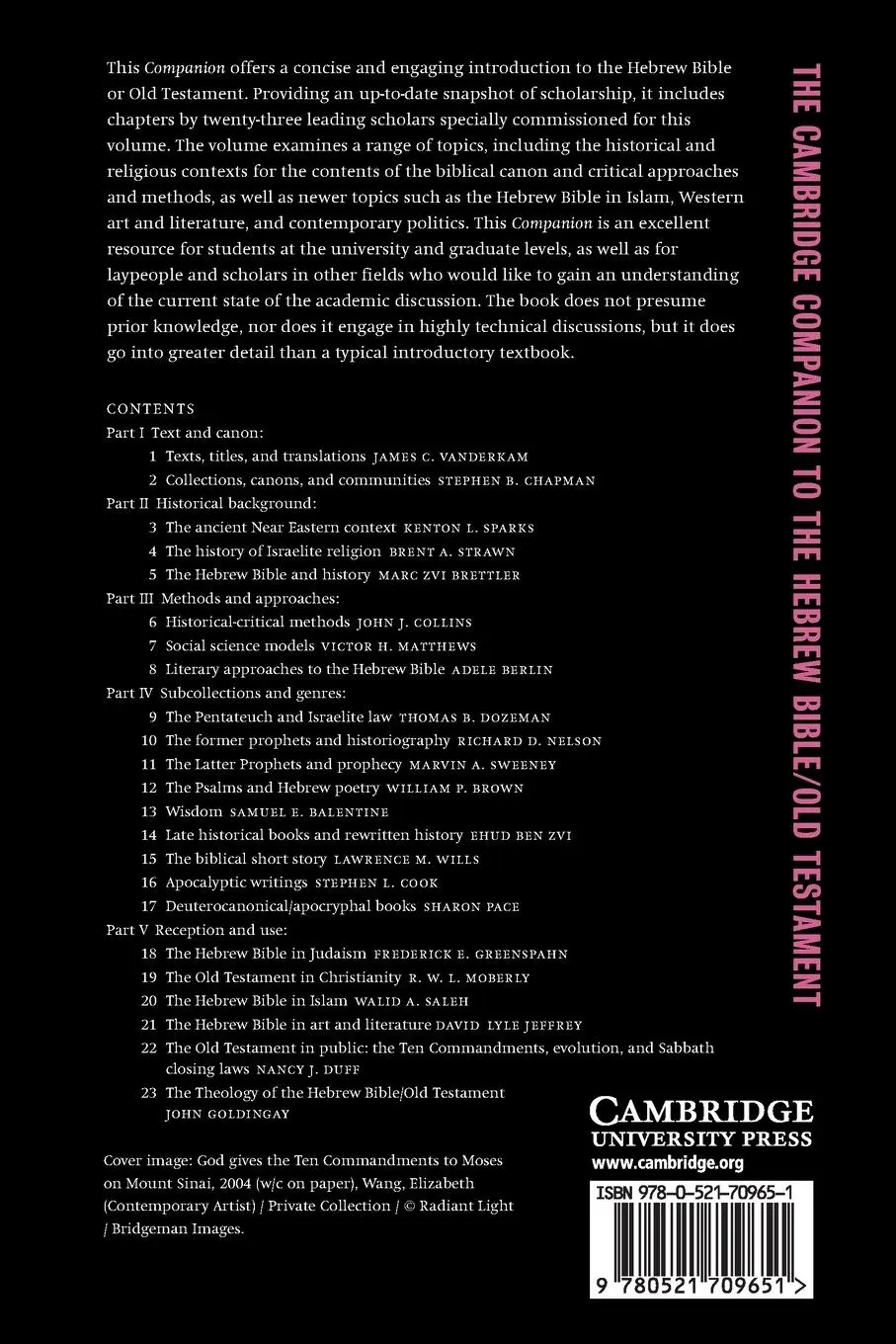 Rückseite: 9780521709651 | The Cambridge Companion to the Hebrew Bible/Old Testament | Buch
