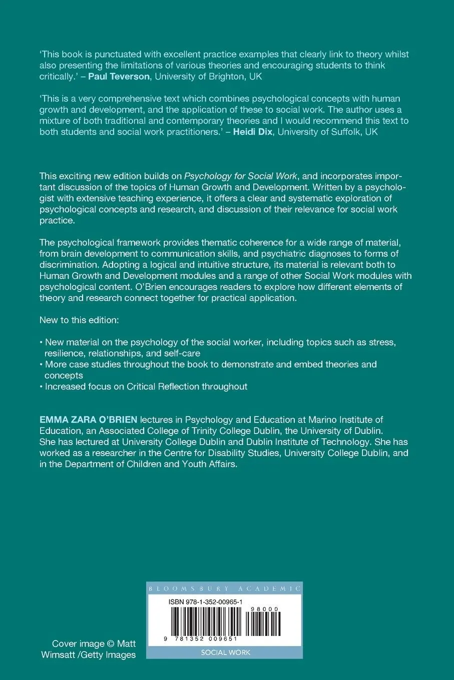 Rückseite: 9781352009651 | Psychology, Human Growth and Development for Social Work | O'Brien