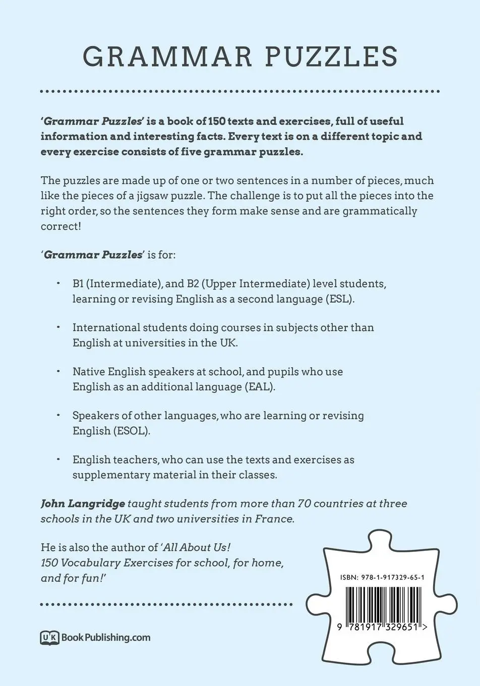 Rückseite: 9781917329651 | Grammar Puzzles | John Langridge | Taschenbuch | Englisch | 2025