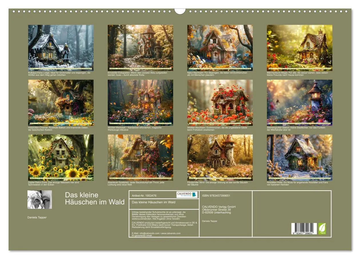 Bild: 9783457399651 | Das kleine Häuschen im Wald (Wandkalender 2026 DIN A2 quer),...