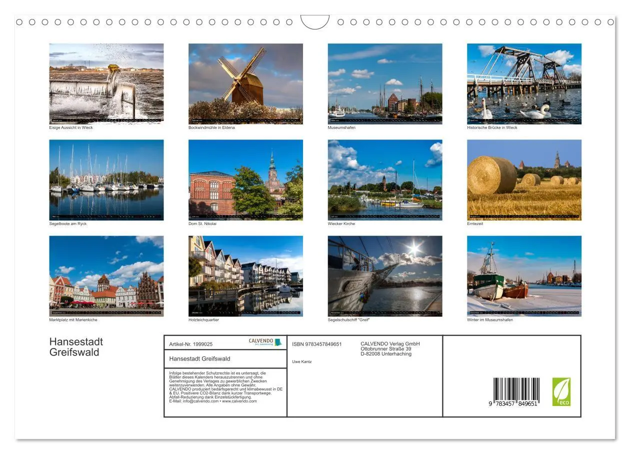 Bild: 9783457849651 | Hansestadt Greifswald (Wandkalender 2026 DIN A3 quer), CALVENDO...