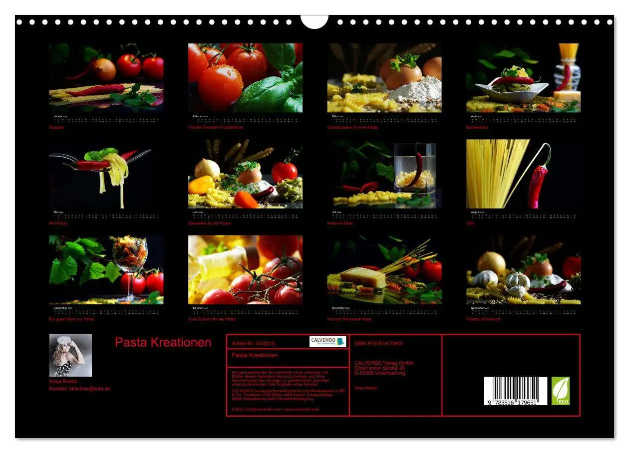 Bild: 9783516179651 | Pasta Kreationen (Wandkalender 2026 DIN A3 quer), CALVENDO...