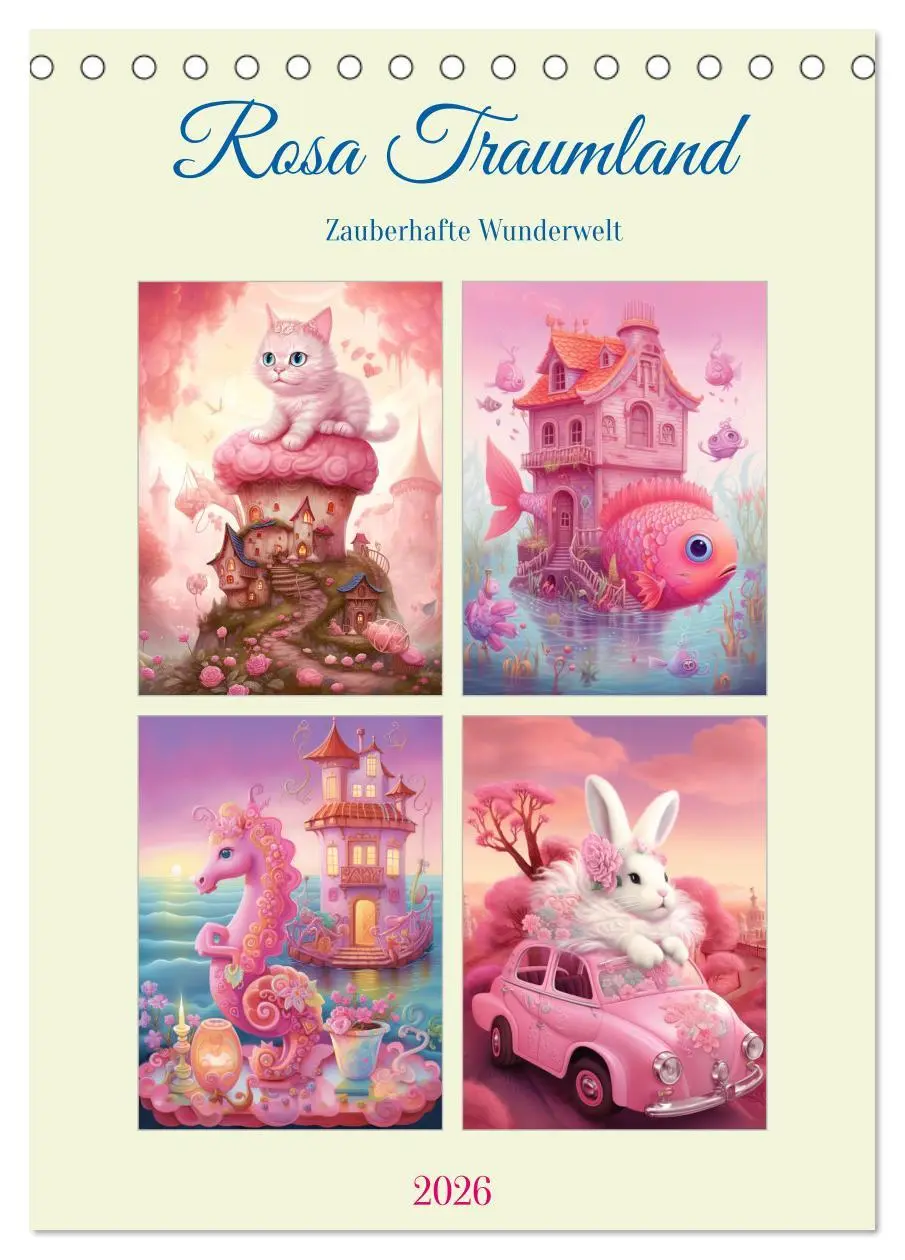 Cover: 9783516319651 | Rosa Traumland. Zauberhafte Wunderwelt (Tischkalender 2026 DIN A5...