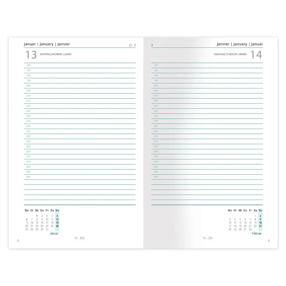 Bild: 4260188019751 | Buchkalender-Set: Buchkalender &amp; Wochenplaner 2026 grün/flieder | 2026