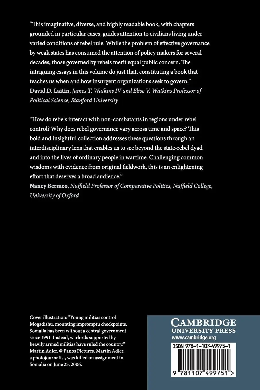 Rückseite: 9781107499751 | Rebel Governance in Civil War | Ana Arjona (u. a.) | Taschenbuch