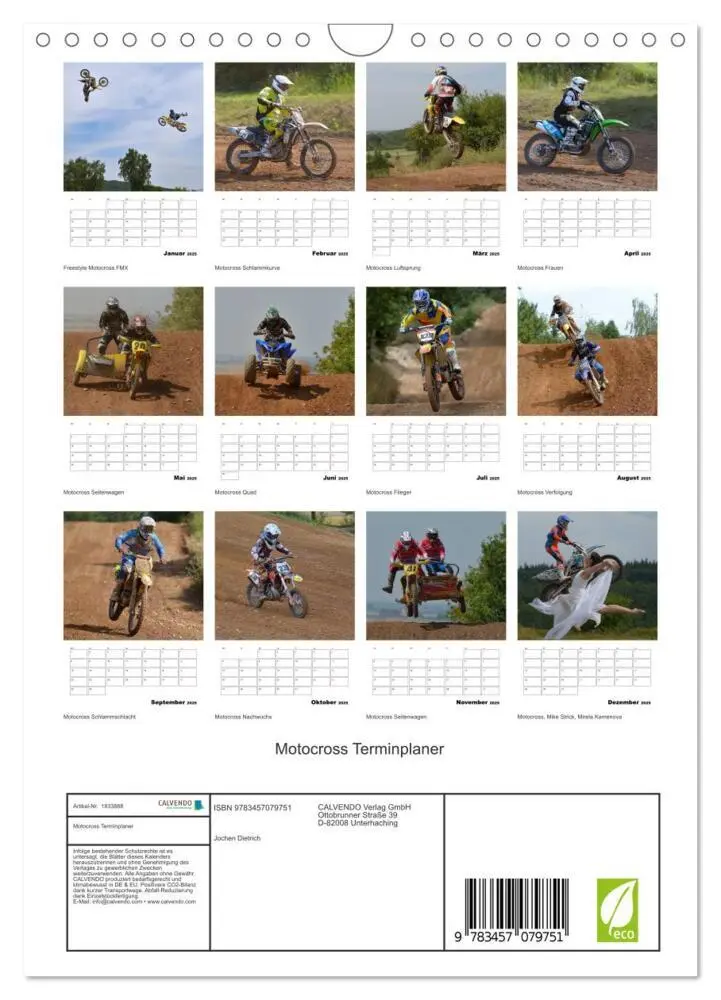 Bild: 9783457079751 | Motocross Terminplaner (Wandkalender 2025 DIN A4 hoch), CALVENDO...