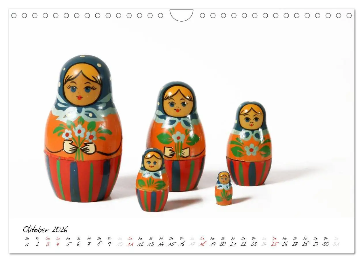 Bild: 9783516239751 | Matroschkas (Wandkalender 2026 DIN A4 quer), CALVENDO Monatskalender