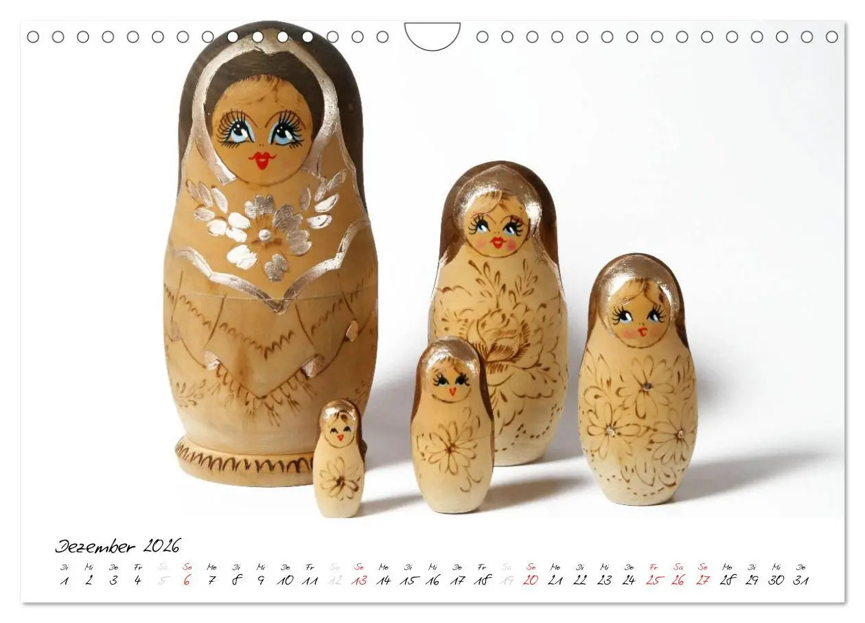 Bild: 9783516239751 | Matroschkas (Wandkalender 2026 DIN A4 quer), CALVENDO Monatskalender