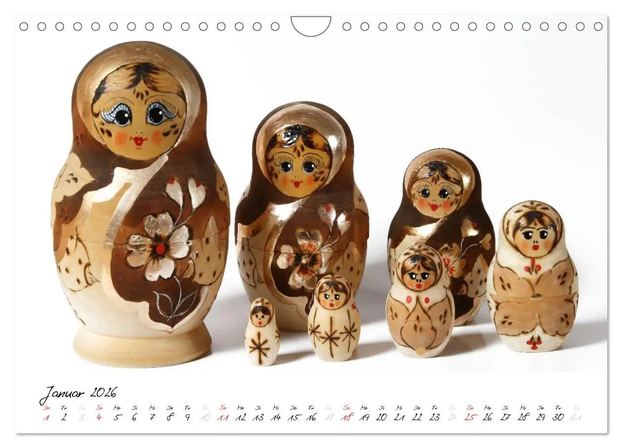 Bild: 9783516239751 | Matroschkas (Wandkalender 2026 DIN A4 quer), CALVENDO Monatskalender