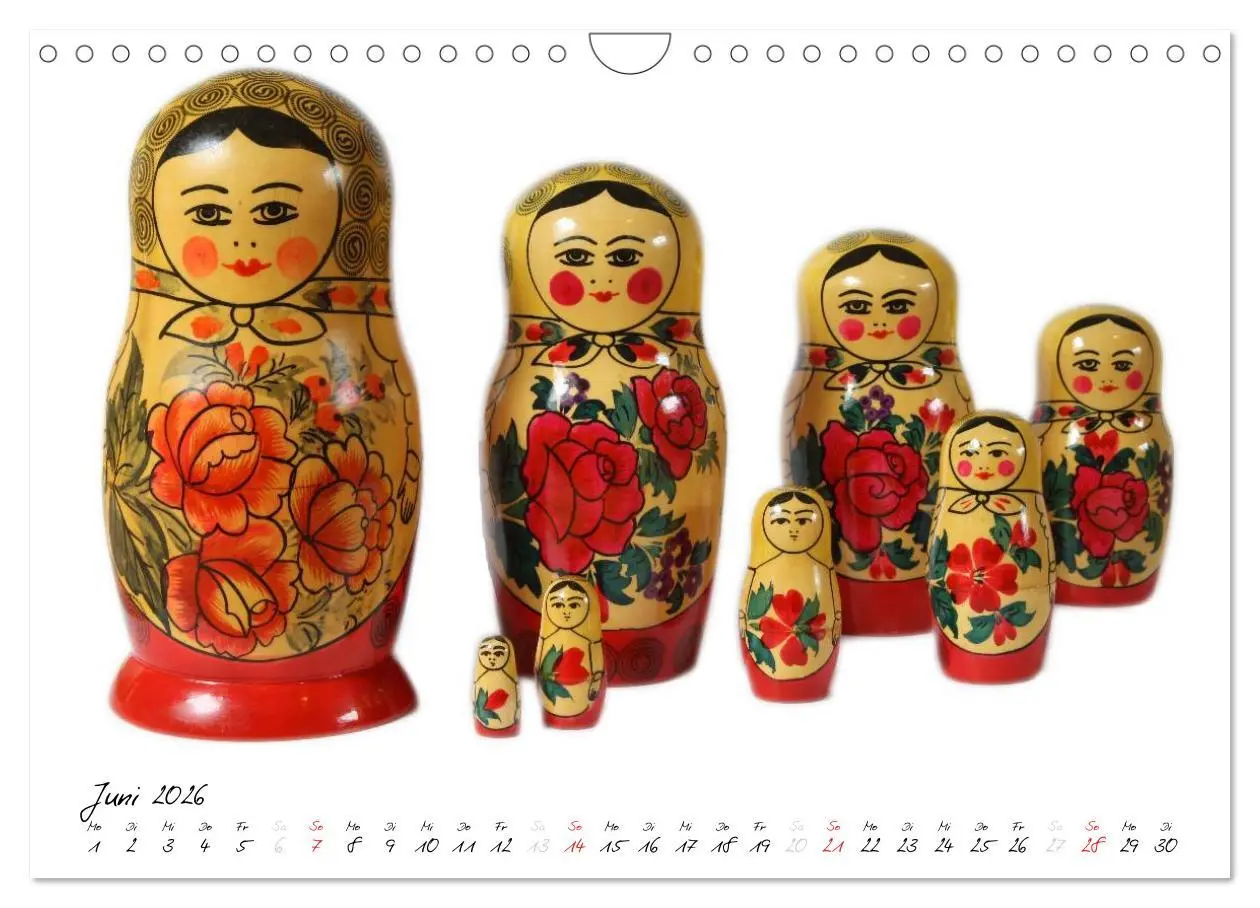 Bild: 9783516239751 | Matroschkas (Wandkalender 2026 DIN A4 quer), CALVENDO Monatskalender