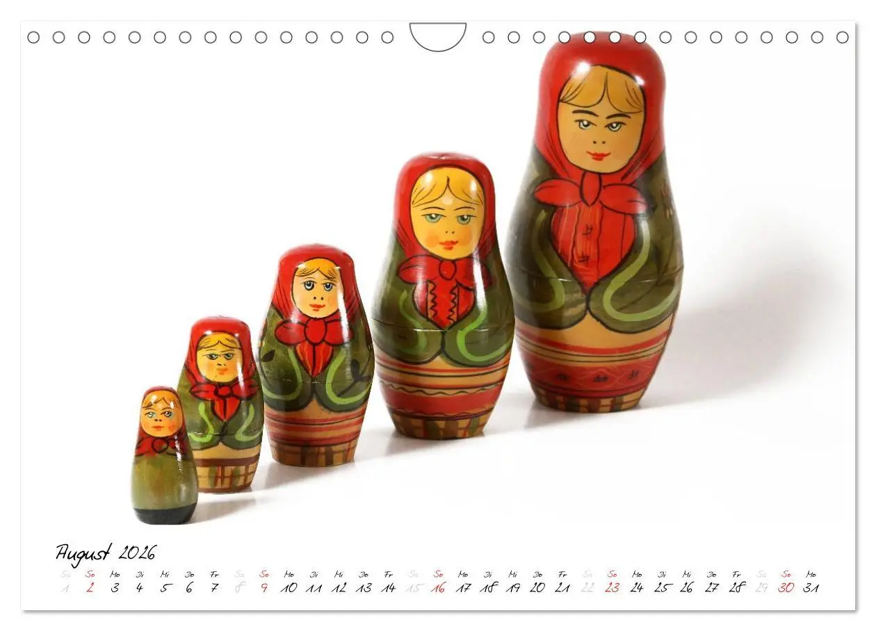 Bild: 9783516239751 | Matroschkas (Wandkalender 2026 DIN A4 quer), CALVENDO Monatskalender