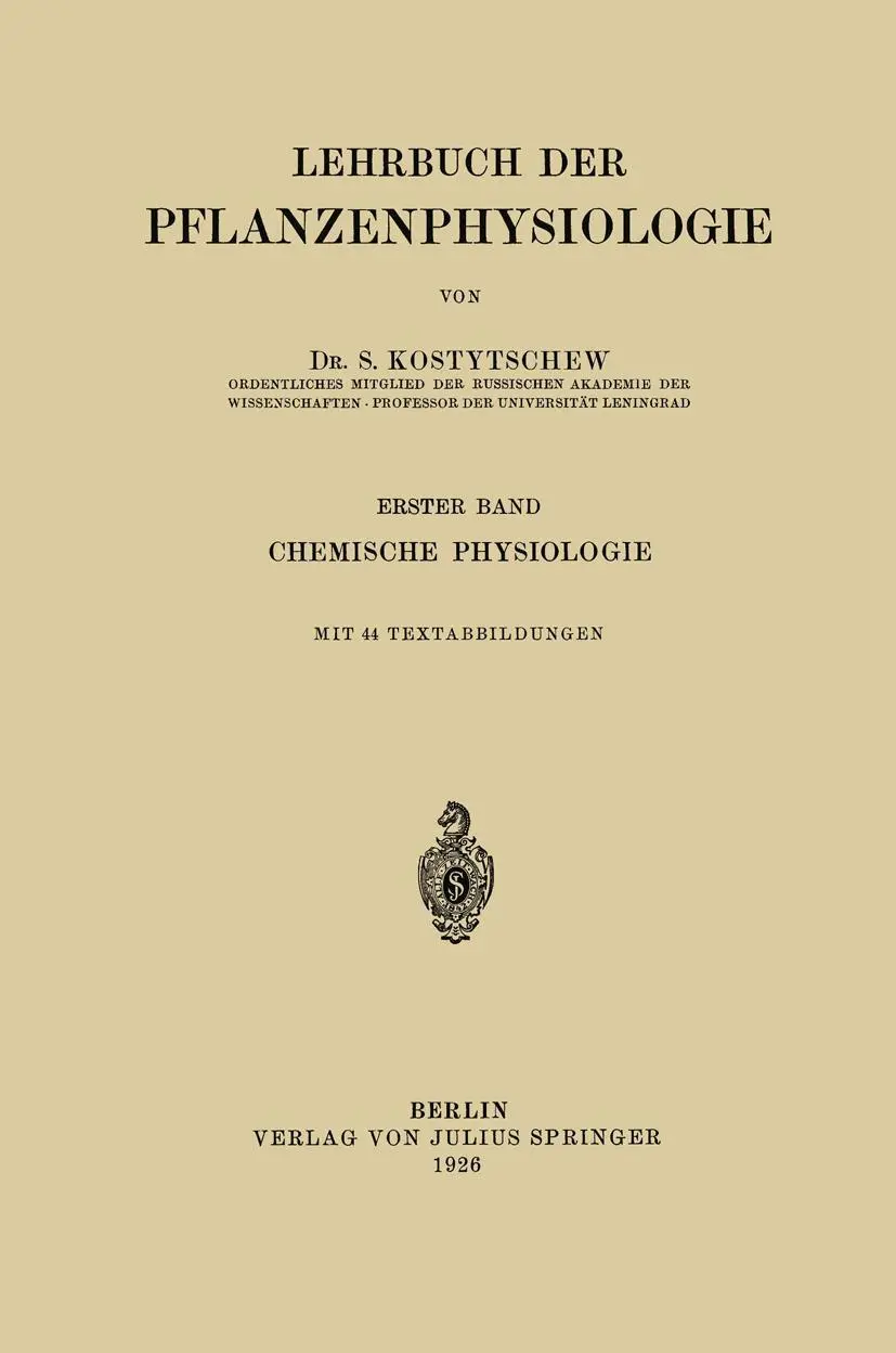 Cover: 9783642899751 | Lehrbuch der Pflanzenphysiologie | Erster Band Chemische Physiologie