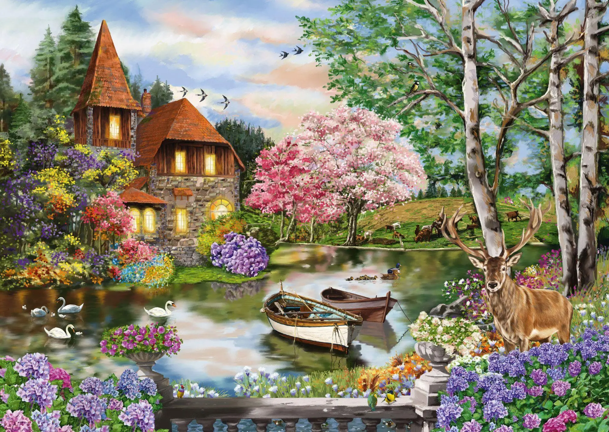 Bild: 4001504589851 | Haus am See. 1.000 Teile | Erwachsenenpuzzle | Spiel | 58985 | Deutsch