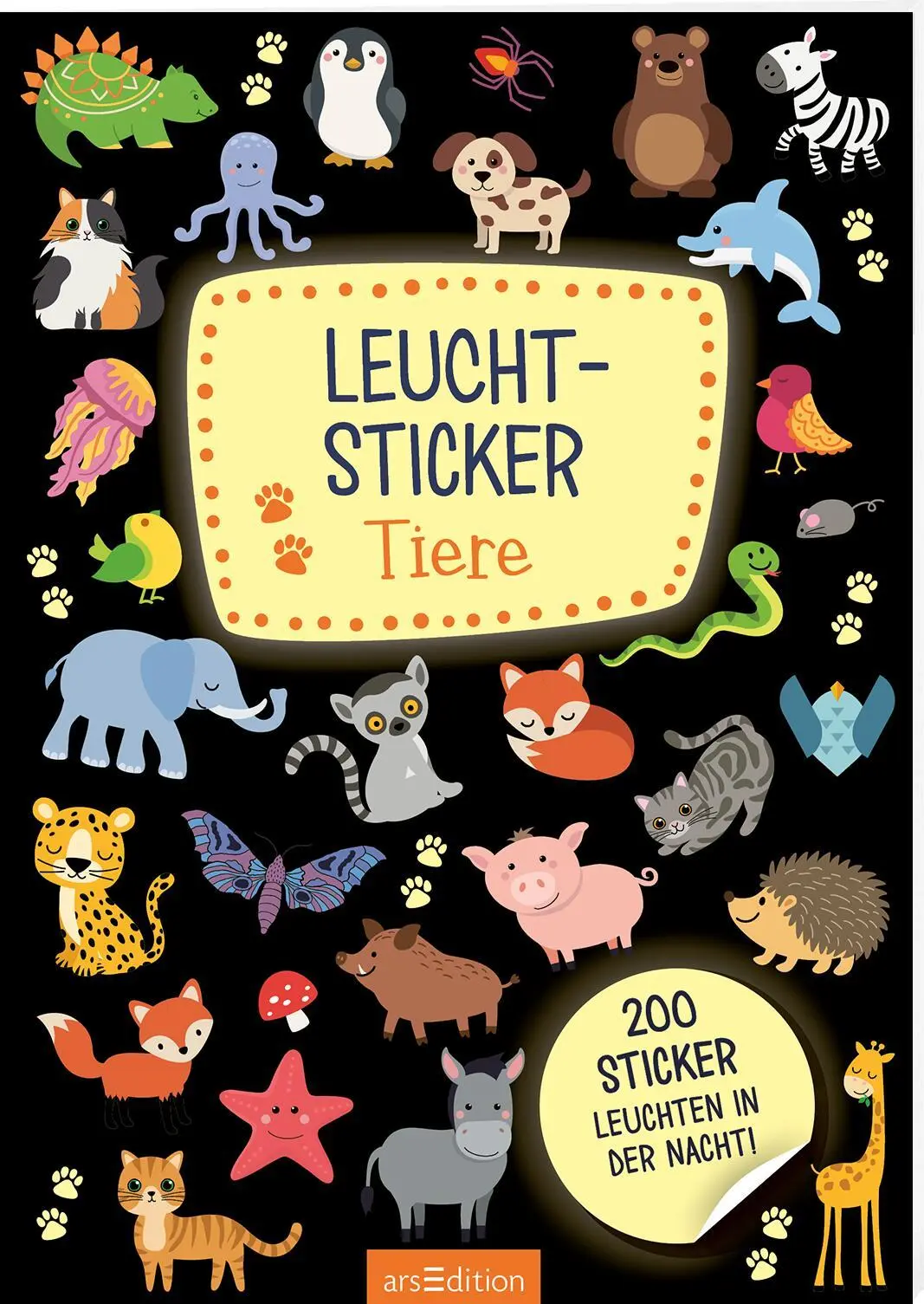 Cover: 4014489129851 | Leucht-Sticker - Tiere | 200 Sticker leuchten in der Nacht! | 16 S.