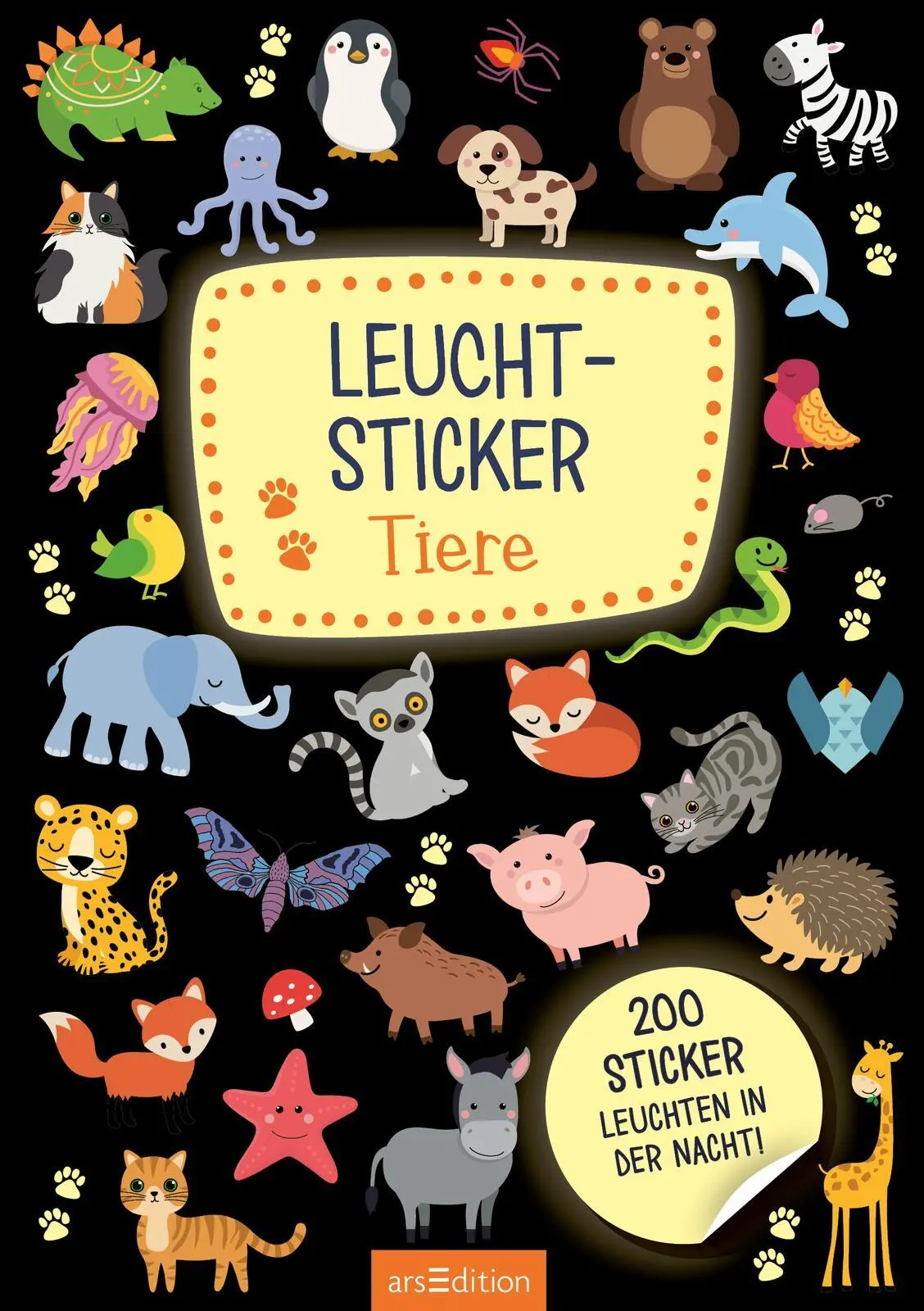 Bild: 4014489129851 | Leucht-Sticker - Tiere | 200 Sticker leuchten in der Nacht! | 16 S.