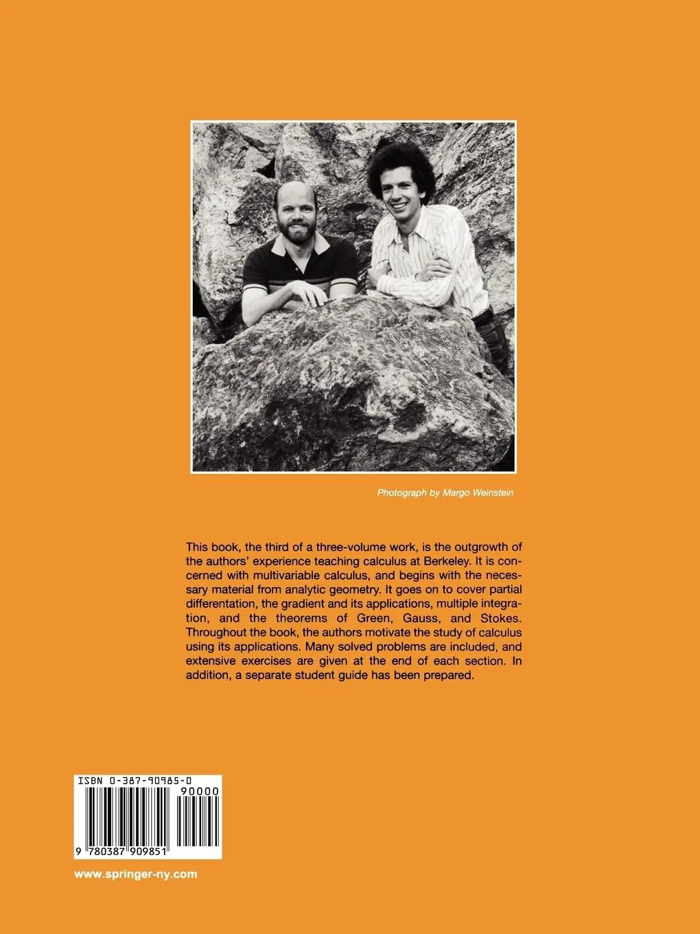 Rückseite: 9780387909851 | Calculus III | Alan Weinstein (u. a.) | Taschenbuch | xv | Englisch
