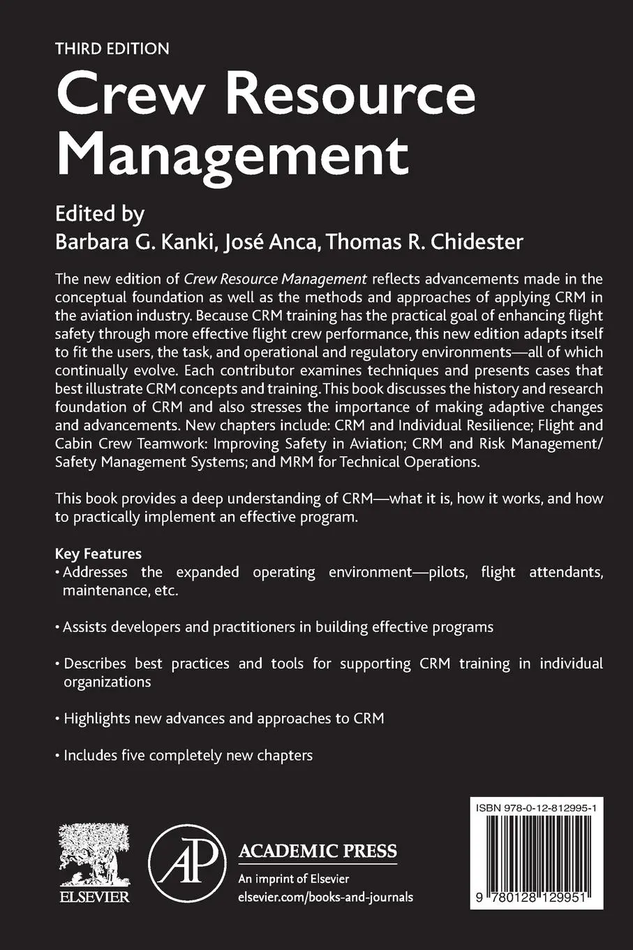 Rückseite: 9780128129951 | Crew Resource Management | Barbara G. Kanki (u. a.) | Taschenbuch