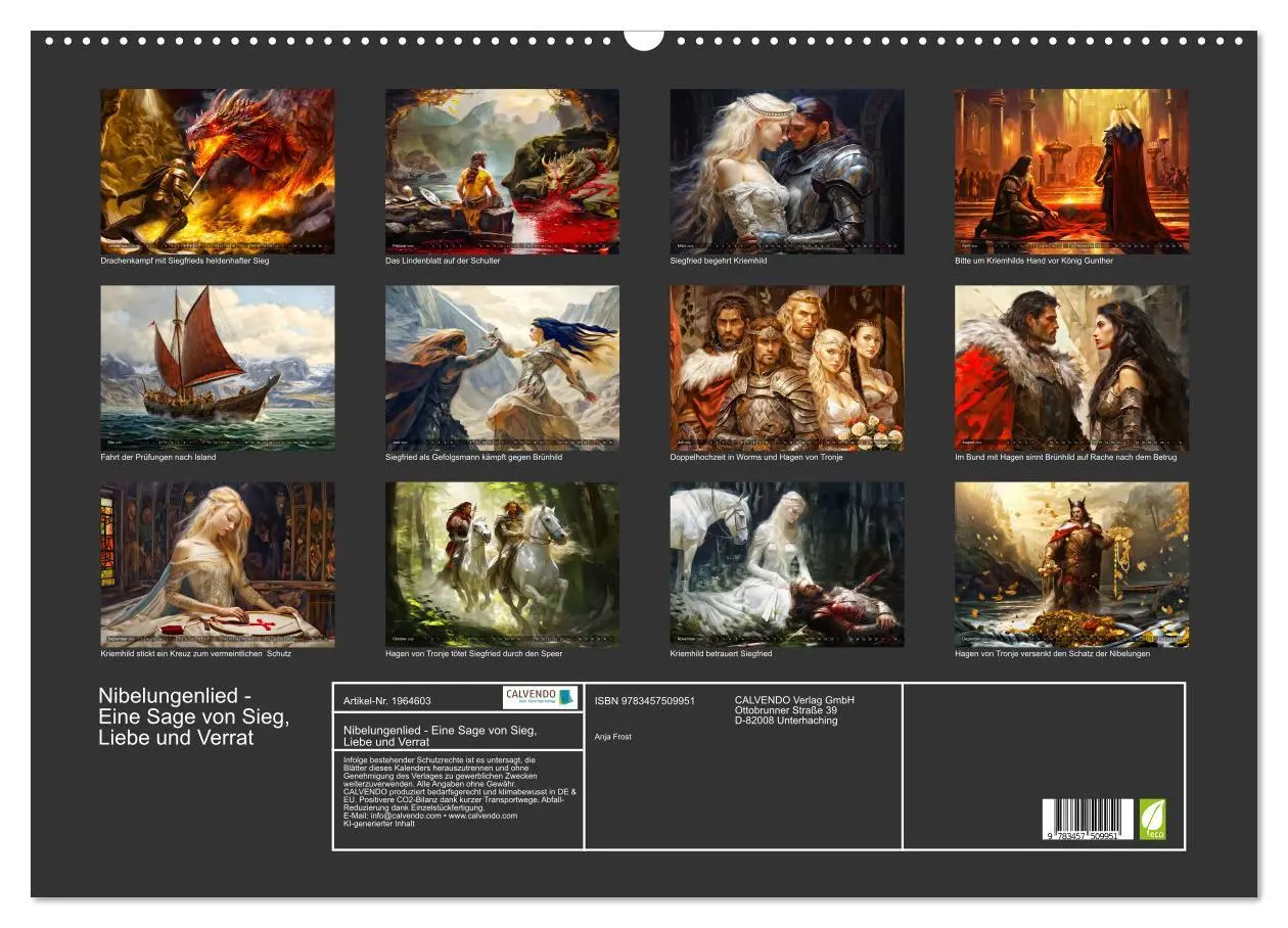 Bild: 9783457509951 | Nibelungenlied - Eine Sage von Sieg, Liebe und Verrat (Wandkalender...