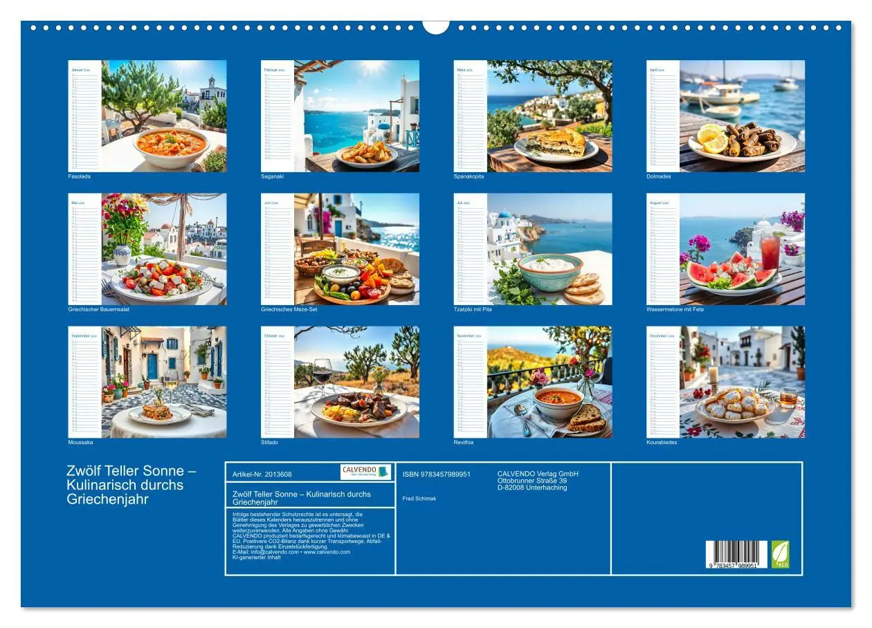 Bild: 9783457989951 | Zwölf Teller Sonne - Kulinarisch durchs Griechenjahr (Wandkalender...