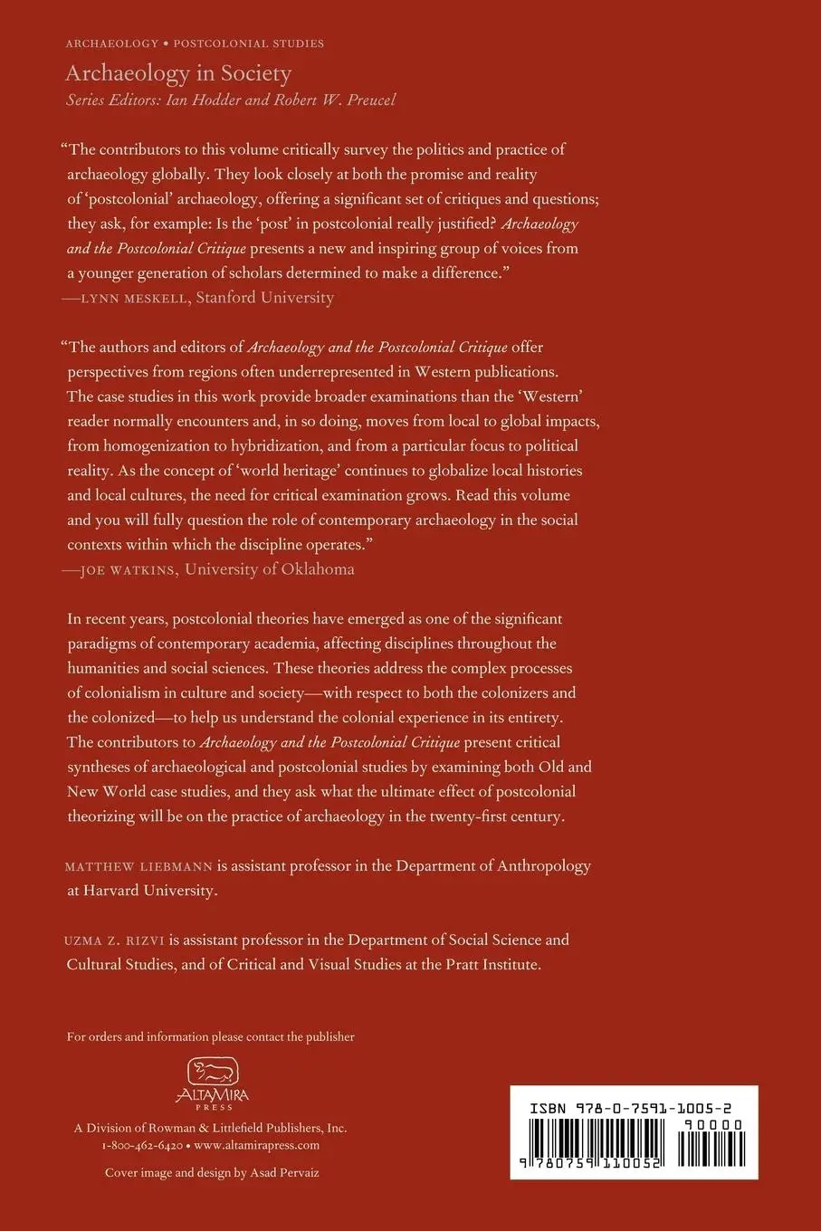 Rückseite: 9780759110052 | Archaeology and the Postcolonial Critique | Matthew Liebmann (u. a.)