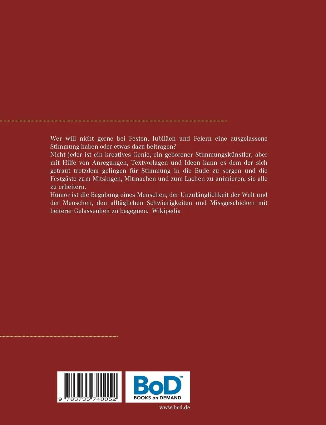 Rückseite: 9783735740052 | Lach mal wieder | Walter W. Braun | Taschenbuch | 292 S. | Deutsch
