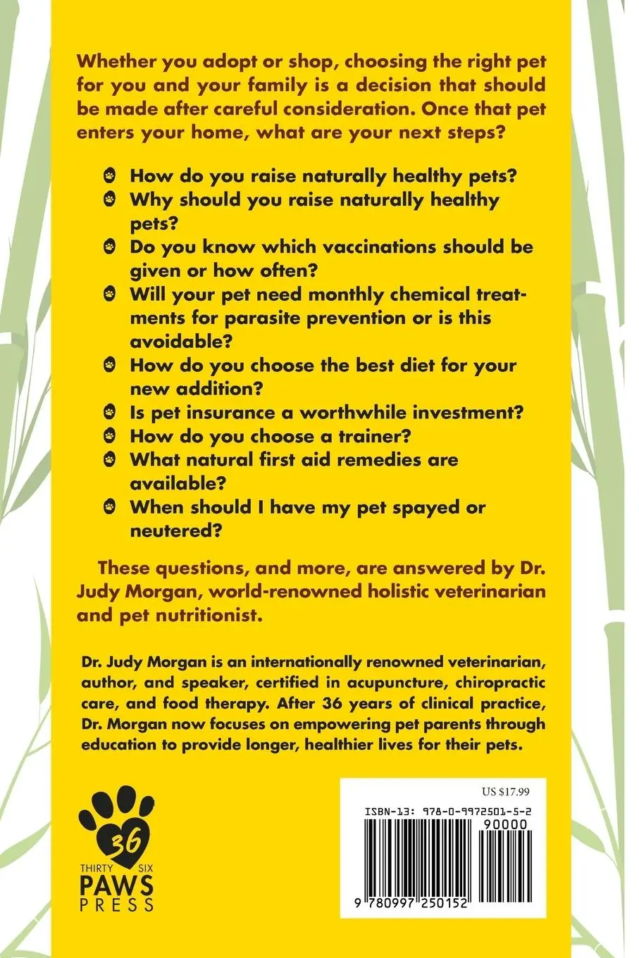 Rückseite: 9780997250152 | Raising Naturally Healthy Pets | Judy Morgan | Taschenbuch | Englisch