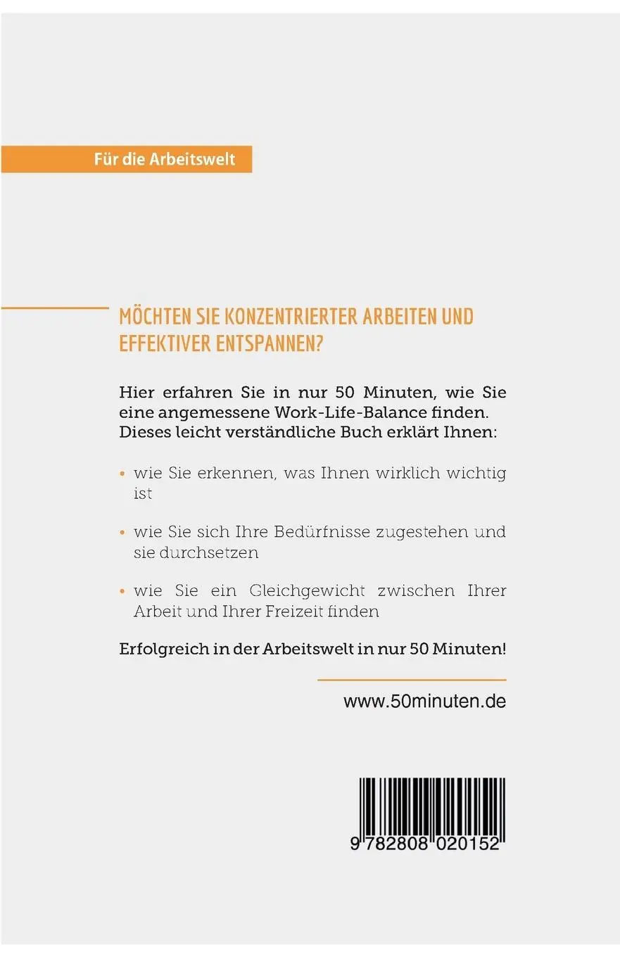 Rückseite: 9782808020152 | Work-Life-Balance | Renée Francis | Taschenbuch | 58 S. | Deutsch