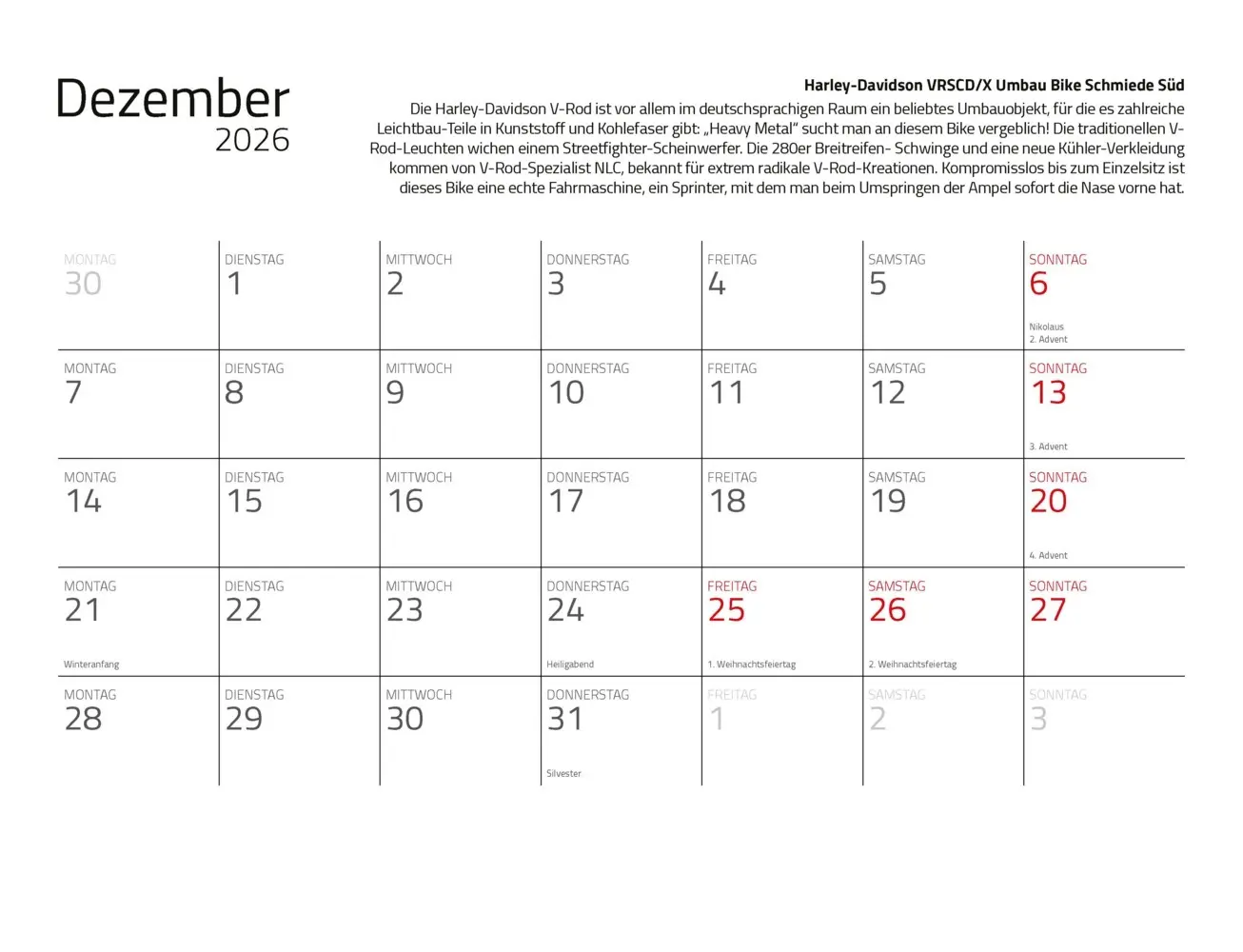 Bild: 9783690190152 | Kalender Best of Harley Davidson 2026 Eintragkalender | Dieter Rebmann