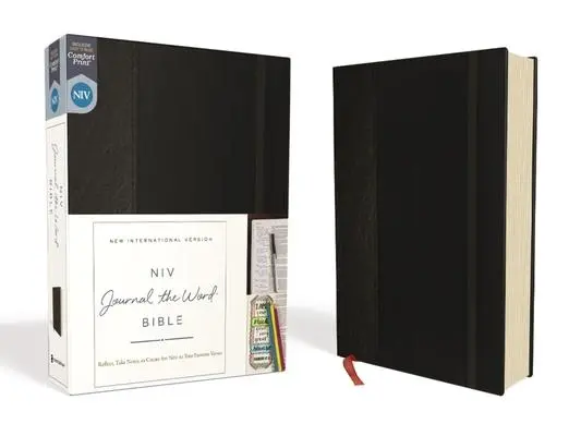 Cover: 9780310450252 | NIV, Journal the Word Bible, Hardcover, Black, Red Letter Edition,...